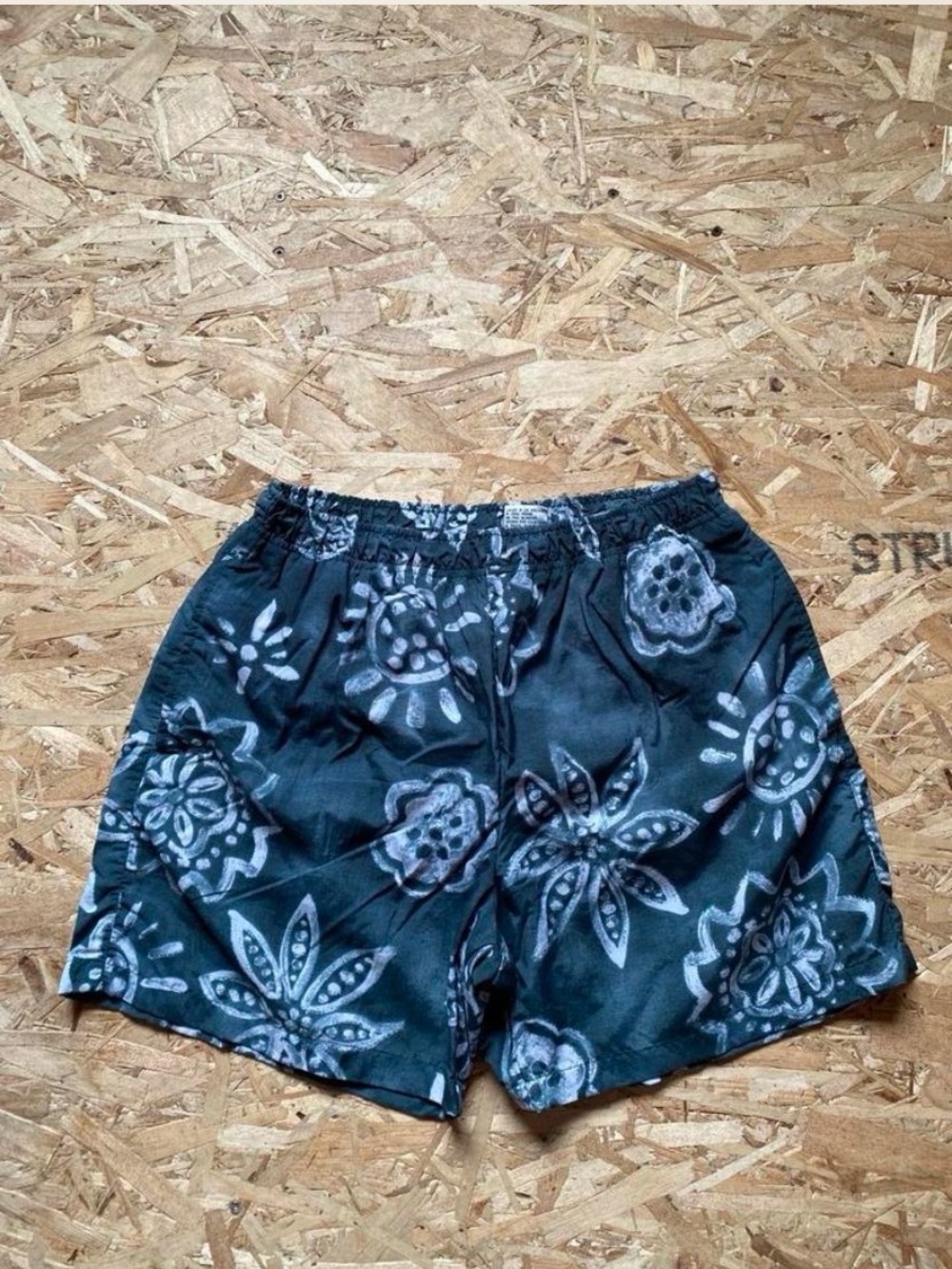 Men's Vintage R&R Sports Forest Green Floral Print Swim/Beach Shorts